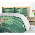 thumbnail image 5 of Ambesonne Mermaid Duvet Cover Sets, Starfish Sea Cartoon, 2-King, Green, 5 of 7