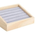 thumbnail image 5 of Multipurpose Display Stand Holder Decorative Wood Storage Organizer for Ears Grey Velvet, 5 of 5