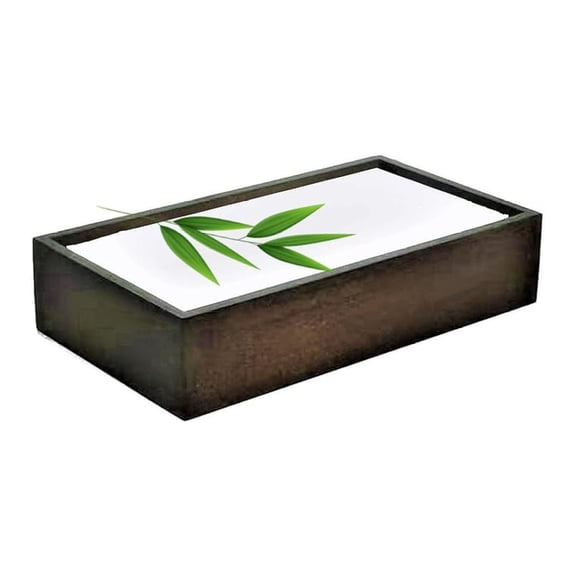 Bamboo Guest Towel Holder In Dark Walnut (9.75''x 5.50''x 2'') – Bathroom Napkin Tray – Organizer Box - For Desk, Bathroom, Dining Table, Kitchen Counter & Drawers (KN082522)