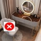 thumbnail image 1 of Nordic Light Full Body Luxury Makeup Dressing Penteadeira Table LED Mirror Bedroom Vanity Mirror Dresser Cabinet Include Chair My Lux Decor Round, 1 of 14