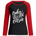 thumbnail image 4 of Puntoco Mujeres Primavera Patchwork Letra Impreso Manga Larga Cuello Redondo Casual Tee tops Puntoco Puntoco-5917, 4 of 6