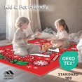 thumbnail image 4 of ODIKA 4'x6' Machine Washable Non-Slip Area Rug, Magical Gingerbread Hideaway Amongst Snow Crystals And Sweet Holiday Icons High Traffic Rug, Red, 631058, 4 of 5