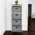 thumbnail image 4 of Lavish Home 4-Drawer Fabric Dresser Cart for Closet, Portable Storage Unit for Home and Office (Gray), 4 of 6