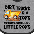 thumbnail image 4 of Inktastic Dirt Trucks and Toys Nothing Quite Like Little Boys Boys Baby Bib, 4 of 4