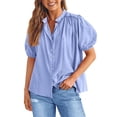thumbnail image 1 of Camisa PRETTYGARDEN para mujer con botones y mangas farol XXL, 1 of 8