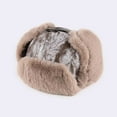 thumbnail image 4 of UTSJKR Trapper Hat for Men Women Winter Leather Fur Hat with Ear Flaps Warmer Russian Ushanka for Cold Weather Snow Ski Hats Coffee, 4 of 9