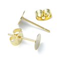 thumbnail image 3 of 20Pcs 304 Stainless Steel Stud Earring Findings Flat Round Pad Base Earring Settings with 20Pcs Friction Ear Nuts Golden 6x0.3mm Pin: 0.7mm, 3 of 6