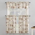 thumbnail image 4 of Bristol Coffee Shop Semi-Sheer Rod Pocket Kitchen Curtain Valance and Tiers Set, 54" x 24", Ivory Off-White, 4 of 6