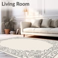 thumbnail image 2 of ODIKA 2'x3' Machine Washable Non-Slip Area Rug, Noble Faded Symmetrical Artisan High Traffic Rug with Pad, Ivory, 658616, 2 of 8