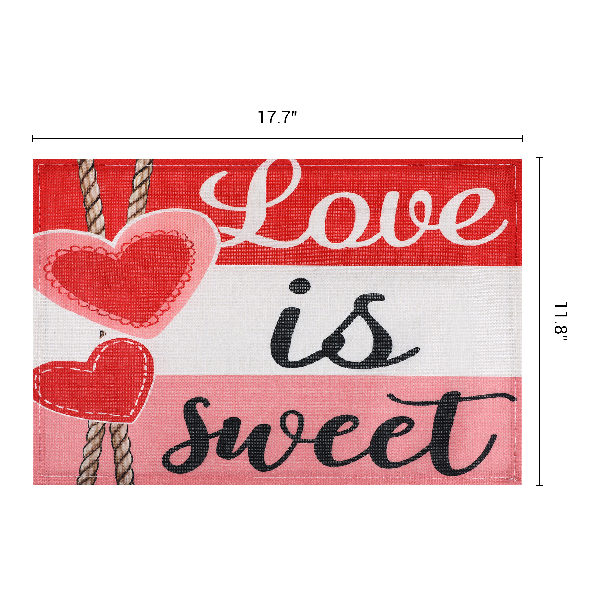 Unique Bargains Set of 6 Love Hearts Placemats for Dining Table Love is sweet