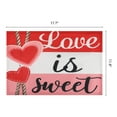 thumbnail image 6 of Red Pink Love Hearts Placemats Set of 6, Happy Valentine's Day Dining Table Place Mats Home Kitchen Decor Love is sweet 17.7*11.8inch, 6 of 6