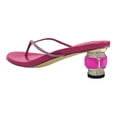 thumbnail image 3 of XYD Women Bling Thong Crystal Block Low Heel Sandals Flip Flops Round Open Toe Slip On Casual Dressy Shoes Size 15 Pink, 3 of 4