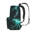 thumbnail image 3 of Rateoe Green Lightning Flash Pattern Student Backpack,Backpack for School,Lightweight Bag,Travel Backpack,Outdoor Backpack,Large Capacity Backpack, 3 of 8