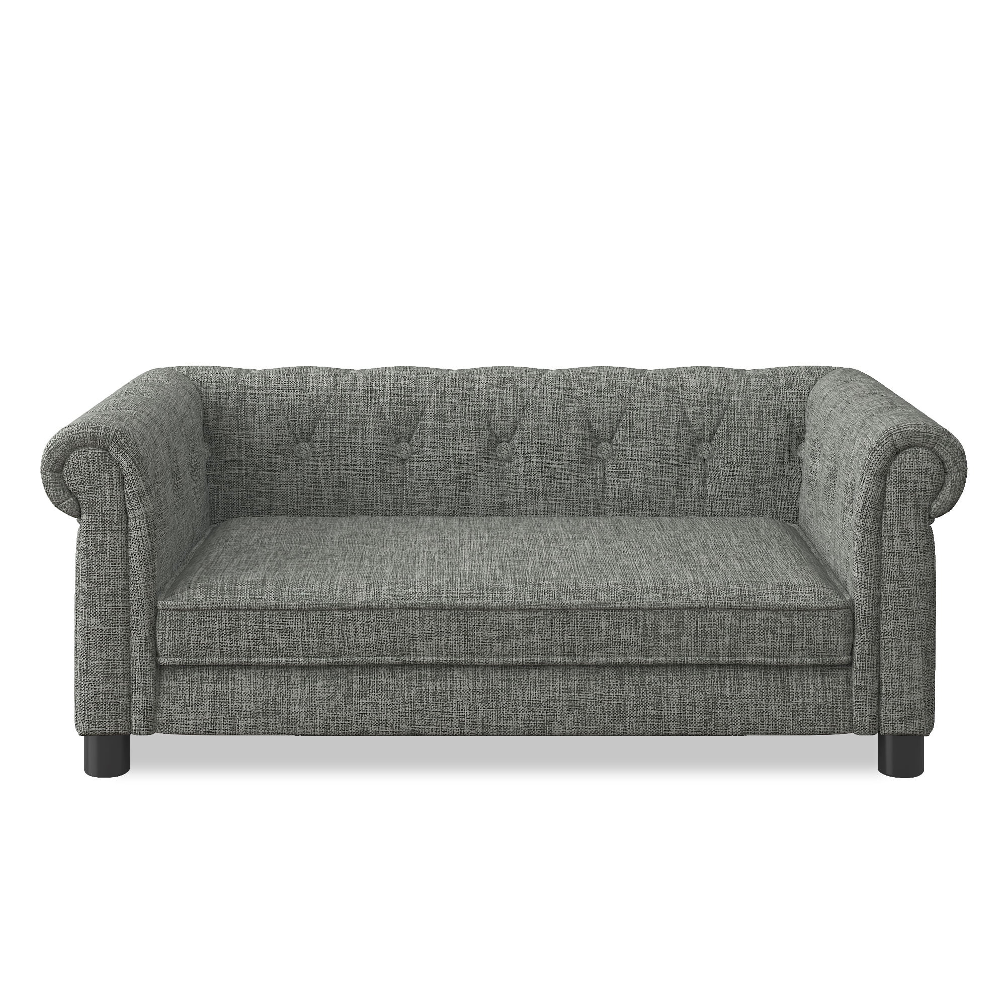 Jopath Dog Sofa, Durable Elevated Dog Sofa Bed Fashionable Linen Fabric Rectangular Pet Bed for Small and Medium-Sized Dogs Light Grey