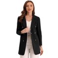 thumbnail image 1 of Chaqueta Clásica de Tabajo de Manga Larga con Botones y Solapa para Mujer Blacer Elegante Negro XL, 1 of 5