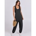 thumbnail image 3 of ANRABESS Harem Jumpsuit for Women Sleeveless Baggy Overalls Romper with Pockets, Drawstring Loose Summer One Piece Outfit Size M, 3 of 8
