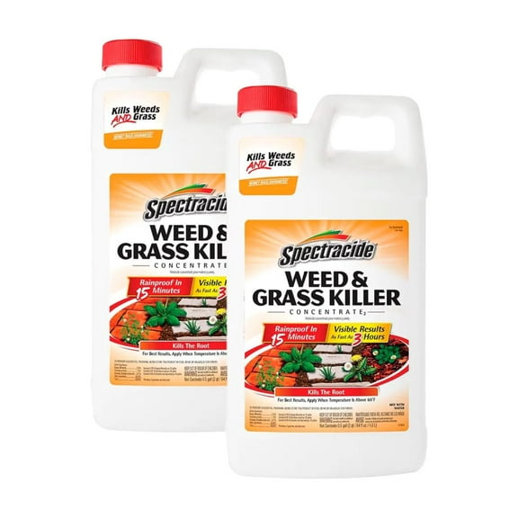 LZQP Weed & Grass Killer Concentrate, Use On Driveways, Walkways and Around Trees & Flower Beds, 64 fl Ounce (Pack of 2)