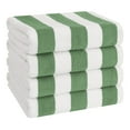 thumbnail image 2 of American Soft Linen, 100% Cotton 4-Pack Turkish Cabana Striped Beach Towels – Sand-Free, Soft & Absorbent, 30x60 Inches - Sage Green, 2 of 7