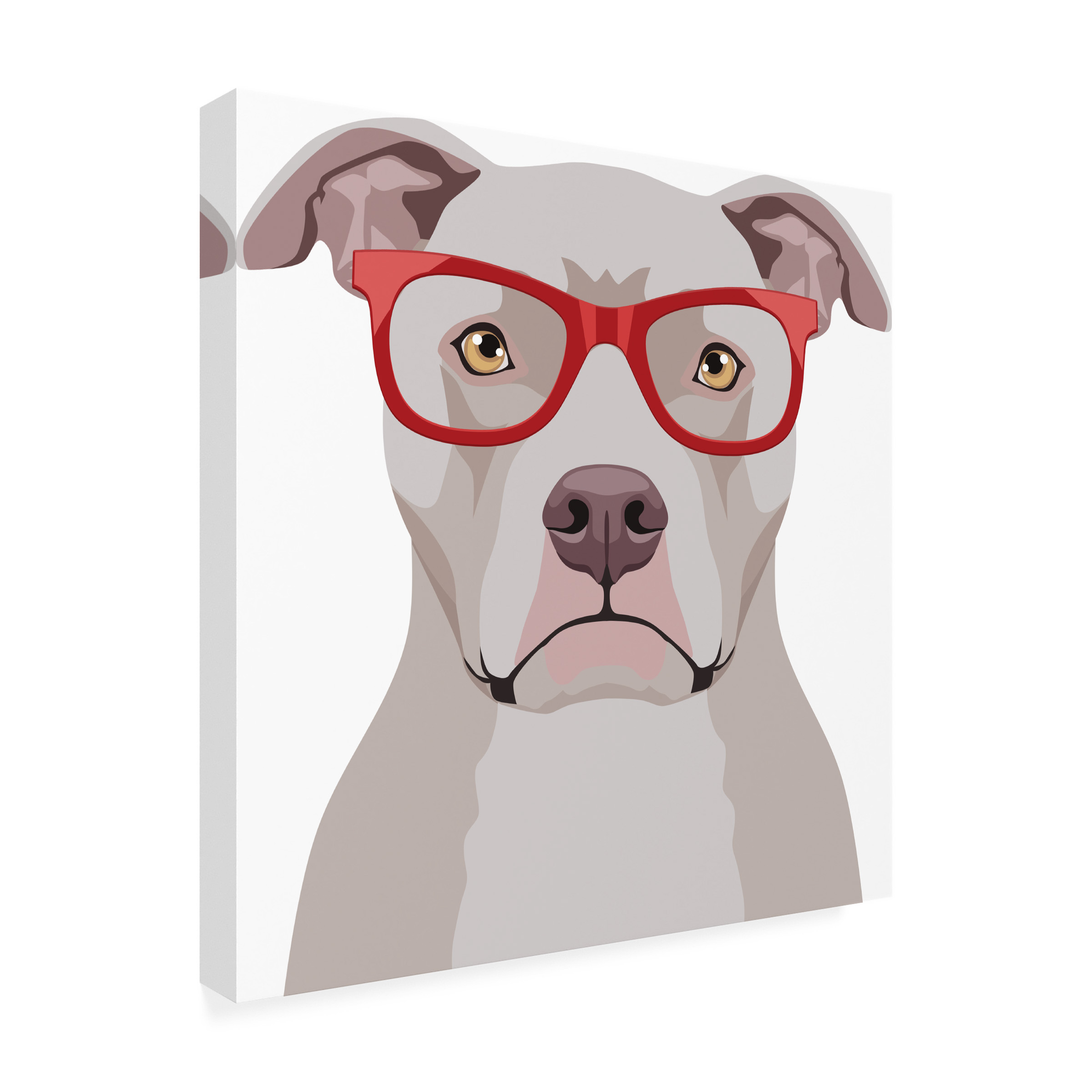 Furbaby Affiliates 'Pitbull Wearing Hipster Glasses' Canvas Art