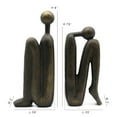 thumbnail image 3 of DZORUN Thinker Decorative Bookends Non-Slip Book Holder Book Ends for Shelves Living Room Office Home Decor Resin 2Pcs, 3 of 9