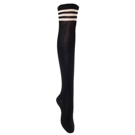 

Lian LifeStyle Women s 4 Pairs Over Knee High Thigh High Cotton Socks Size 6-9(Black Coffee Dark Grey White) 4c6
