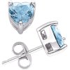 Blue Topaz Sterling Silver Heart Earring