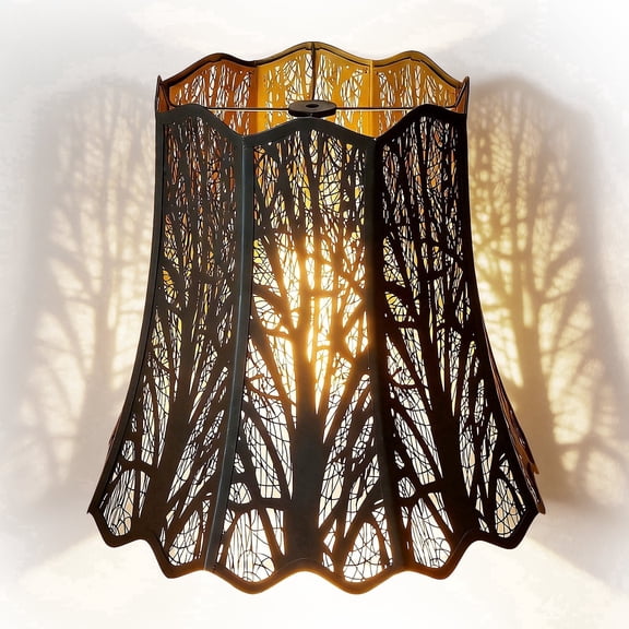 SWAIFDEE Large Metal Lamp Shade for Table Floor Lamps 10" Top x16" Bottom x14.75" High Wavy Scalloped Living Room Bedroom Lampshade Replacement