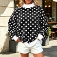 thumbnail image 5 of Levmjia Women's Polka Dot Sweater Winter Long Sleeve Mock Neck Pullover Casual Loose Fit Top for Women, 5 of 9