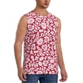 thumbnail image 2 of Fotbe Men's Red Flowers Print Men's Sleeveless Muscle Tank Tops Casual T-Shirts for Gym Workout Beach-Small, 2 of 8