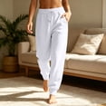 thumbnail image 3 of Sweatpants for Women 2026 Trendy High Waisted Baggy Sweat Pant with Pockets Casual Fleece Joggers Lounge Trousers Trendy,White M, 3 of 8