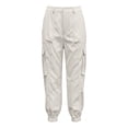 thumbnail image 4 of Luvior Women‘s High Waist Wide Leg Cargo Pants – Non-Stretch Loose Fit Casual Trousers with Multiple Pockets Comfortable Everyday Wear BeigeB M, 4 of 6