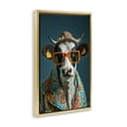 thumbnail image 4 of Stupell Industries Cool Trendy Cow Animals & Insects Painting Gold Floater Framed Canvas Art Print Wall Art, 21 x 31, 4 of 10