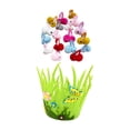 thumbnail image 4 of Bolsa de regalo con canasta de Pascua, decoración, linda caja de golosinas de Pascua con 12 conejos Patrón de mariposa, 4 of 9