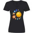 thumbnail image 3 of Inktastic Sun and Planets- Yes, and Pluto Women's V-Neck T-Shirt, 3 of 5