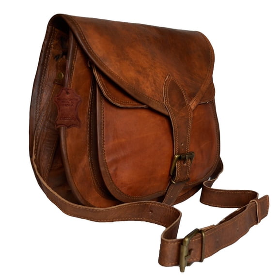 Madosh Genuine Leather Women's Brown Shoulder Purse Evening Sling Crossbody Bag Satchel