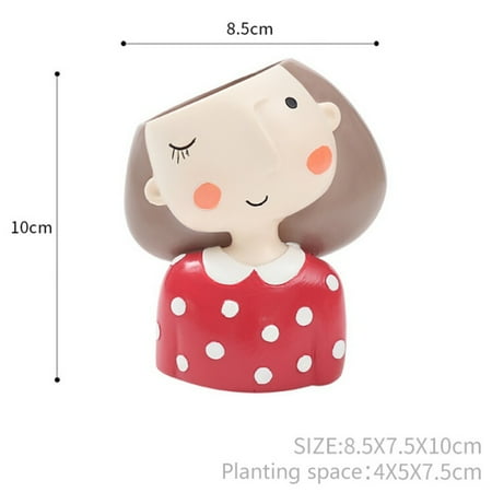 Patio Flower Ideas Birthday Gift Ideas Succulent Plant Pot Cute Girl Flower Planter Vase Flowerpot Creat Design Home Garden Bonsai Pots ()