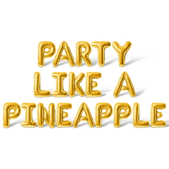 Letter Balloons - PARTY LIKE A PINEAPPLE 16" Inch Alphabet Letters Foil Mylar Balloon Bachelorette or Bridal Shower Party Banner (Gold)