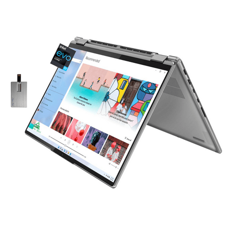 2022 LENOVO Yoga 7i 2-in-1 360° 16" 2.5K TouchScreen Laptop, Intel Evo Platform Core i7 1260P, 16GB RAM, 512GB PCIe SSD, Backlit Keyboard, Fingerprint reader, Win 11, Grey, 32GB Snowbell USB Card