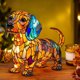 thumbnail image 1 of Lámpara de perro salchicha, lámpara de mesa de vitral, luz nocturna con forma de perro, decoración para mesita de noche, regalo de cumpleaños para amantes de los perros, lámpara arcoíris con cachorro, 1 of 5
