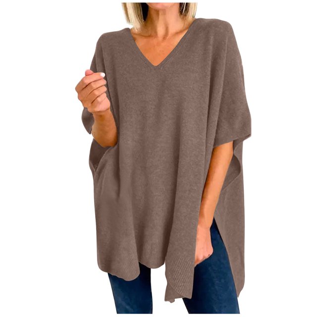 Birdeem Manteau Tricoté à Manches pour Femmes Chandail Col en V Ample Mode