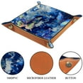 thumbnail image 3 of Women Girls Leather Square Dish Trinket Plate Jewelry Tray, Tie Dye Butterflies Blue Paintaing Mothers Day Birthday Gift, 3 of 6