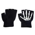 thumbnail image 1 of 2uds. Guantes Tejido Mujer Hombre Medio dedo Esqueleto Ciclismo Mitones Calentador de manos, 1 of 3
