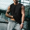 thumbnail image 2 of hotojiny Summer Tops Mens Shirts Sleeveless Washed Button Henley T-Shirt Casual Vintage Solid Tee Workout Athletic Top, 2 of 4