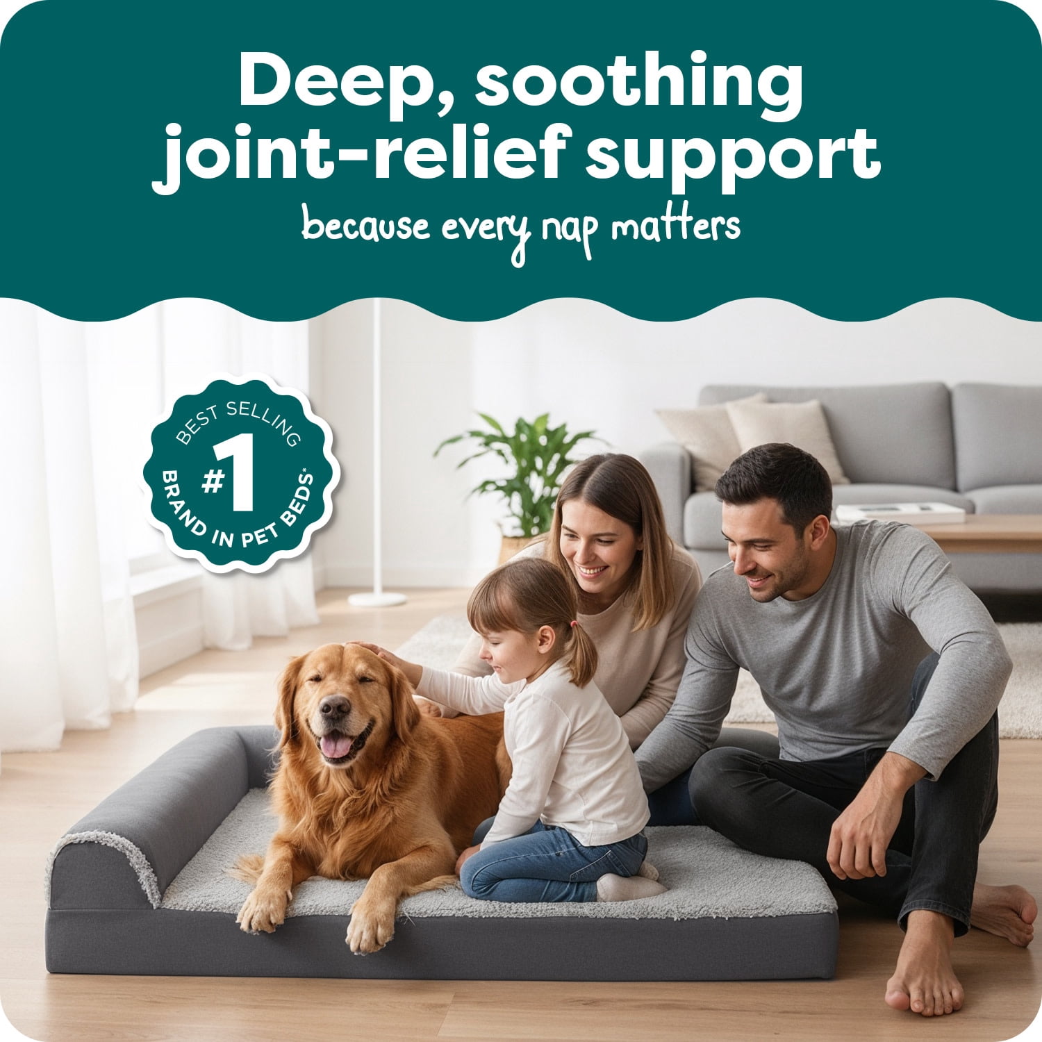 FurHaven Orthopedic Dog Bed, L-Shaped Chaise Mattress, Memory-Top Foam with a Solid Orthopedic Foam Base for Joint Support, Removable Washable Cover, Jumbo XL, Plush Faux Fur & Suede, Espresso, 1 Cou