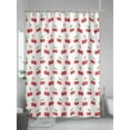 thumbnail image 5 of Red Vintage Cherry Shower Curtain, Watercolor Fruit Pattern Bathroom Decor Curtains Set with Hooks, White Green Waterproof Fabric Home Accessories， Stall 36 X 78 Inch, 5 of 6
