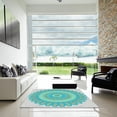 thumbnail image 7 of Ahgly Company Machine Washable Indoor Square Transitional Tron Blue Area Rugs, 6' Square, 7 of 7