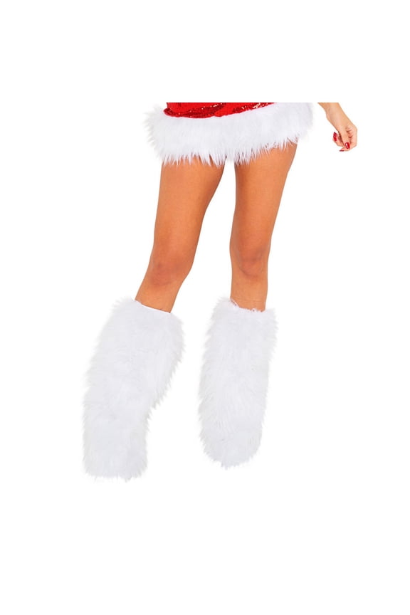 Women Faux Fur Leg Warmers Furry Fuzzy Winter Boot Cuffs Cover