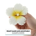 Global Sugar Art Hibiscus Sugar Cake Flowers, White with Yellow, 3