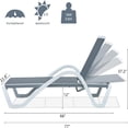 thumbnail image 5 of CoSoTower Patio Chaise Lounge Adjustable Aluminum Pool Lounge Chairs with Arm All Weather Pool Chairs for Outside, In-Pool, Lawn (Gray, 1 Lounge Chair+1 Plastic Table), 5 of 6
