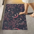 thumbnail image 2 of Dreamtimes Bath Mats Toiletry Mat Leaves Moon Crystal Print, Luxury U-Shaped Toilet Rug, Soft Contour Mat for Bathroom Floor, Non-Slip Absorbent Bath Carpet, Dry Quickly, Machine Washable, 17.3"x13.4", 2 of 4